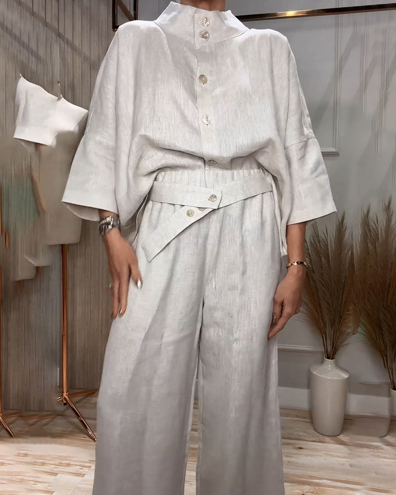 THE NADIA | COTTON-LINEN TWO-PIECE SET