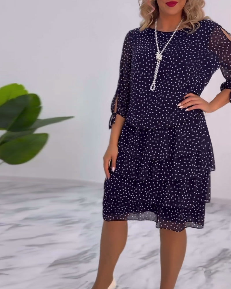 THE DELPHINE | LAYERED POLKA DOT DRESS