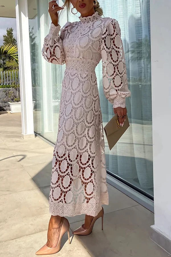 THE AMARIS | CROCHET LACE MIDI DRESS