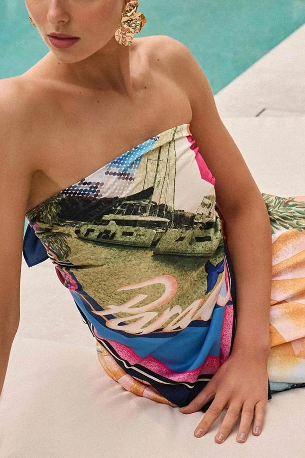 THE SEASIDE | SATIN LOOSE MAXI SKIRT SET