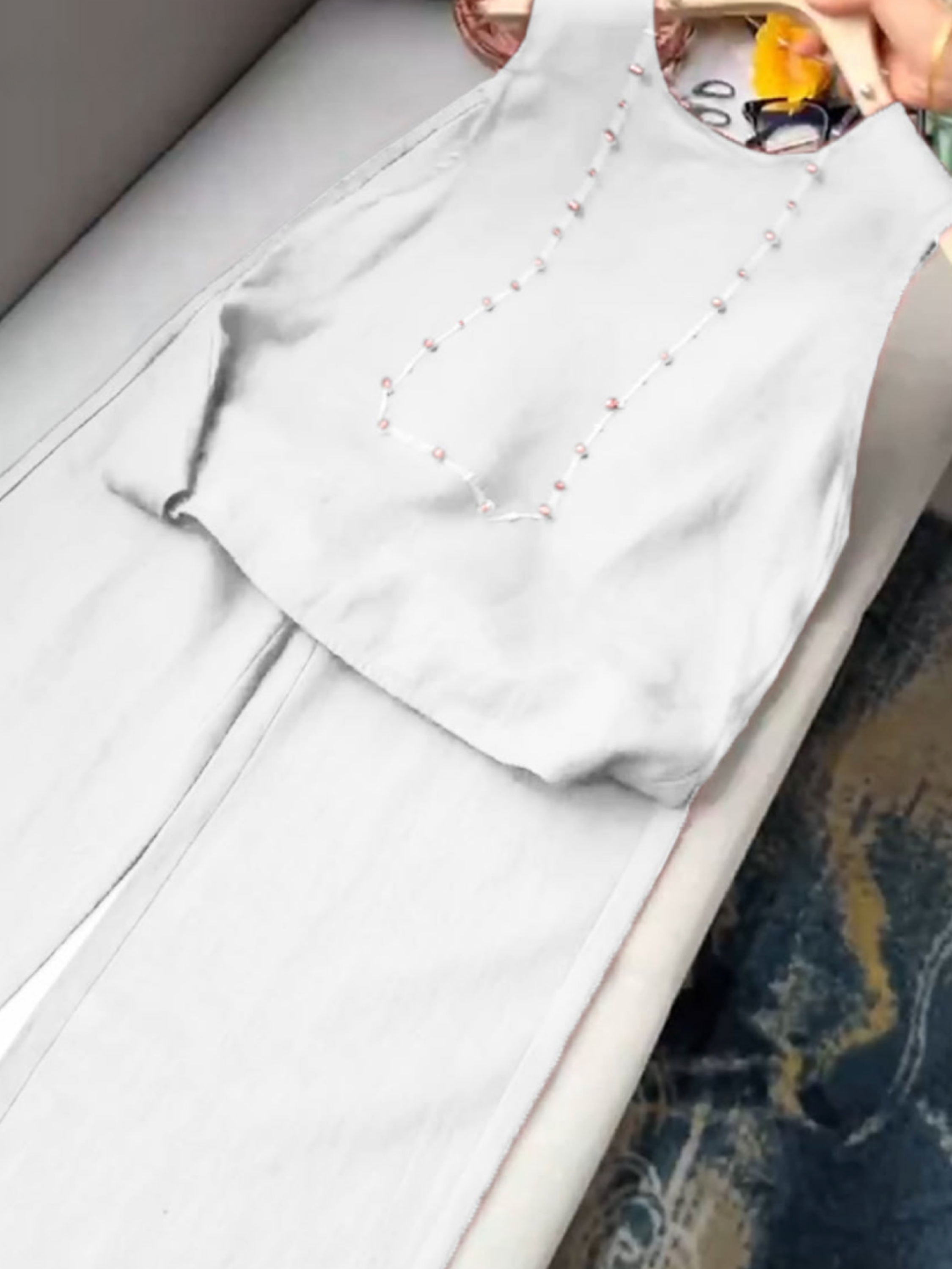 THE EVARA | COTTON LINEN VEST & PANTS SET