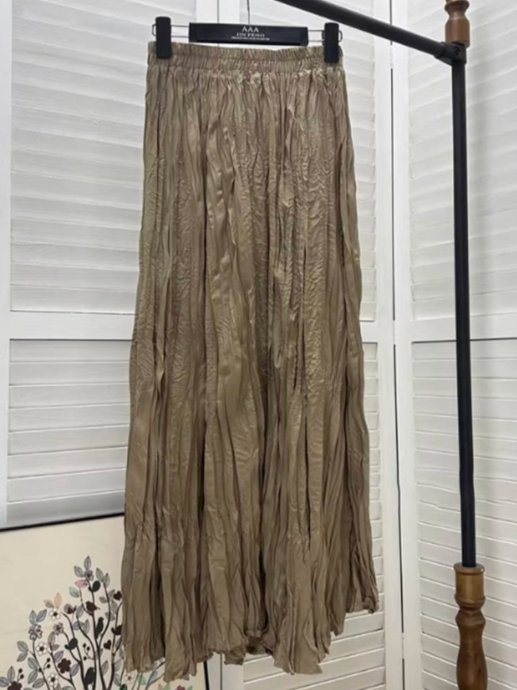 THE SORELLE | FLOWING PLEATED DRAPE SKIRT