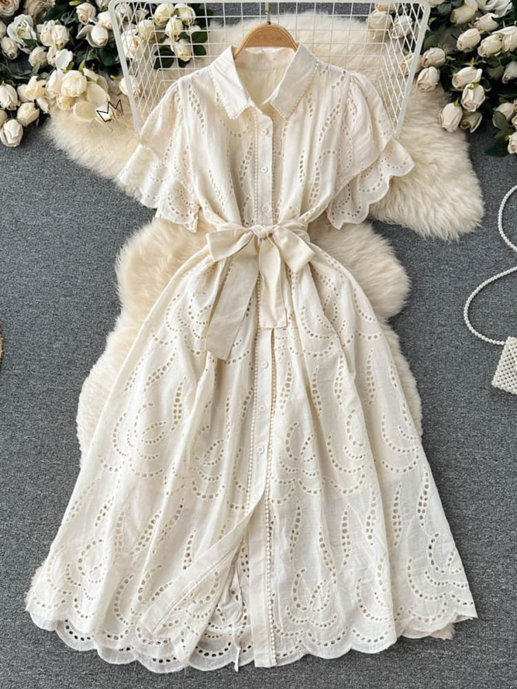 THE CALISE | EMBROIDERED COTTON DRESS