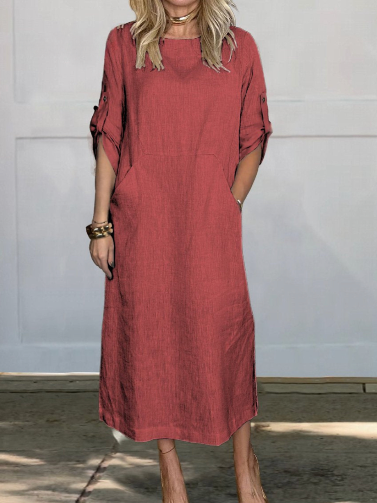 THE ELLERAY | COMFORT LINEN POCKET DRESS