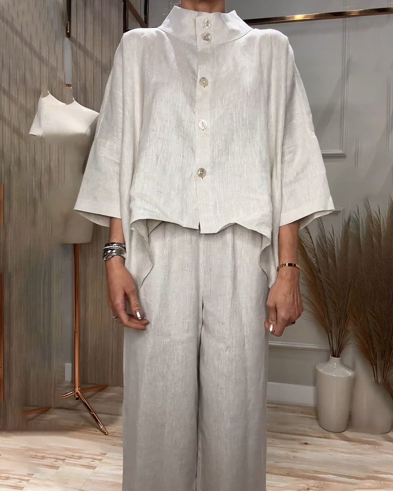 THE NADIA | COTTON-LINEN TWO-PIECE SET