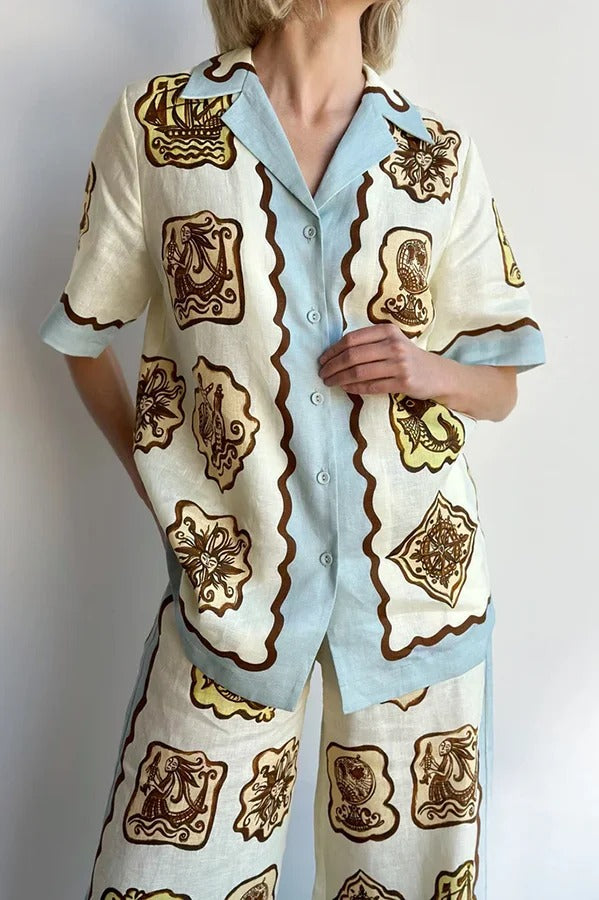 THE VICTORIA | LINEN BUTTON OVERSIZED BLOUSE