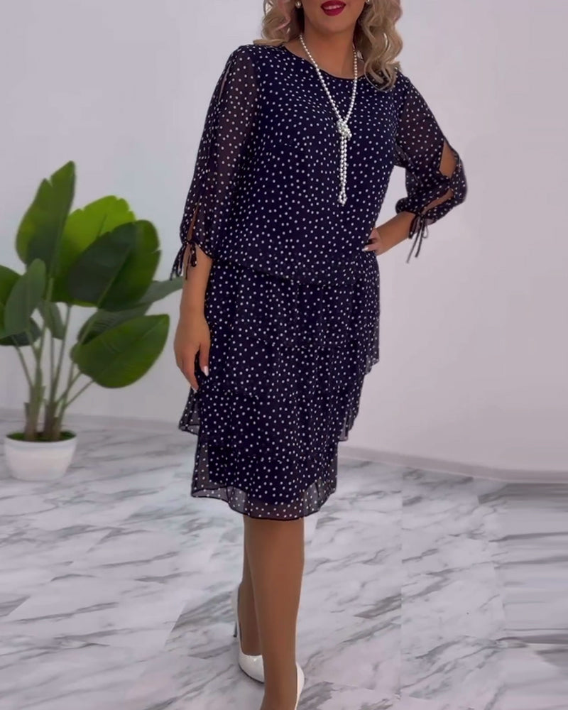 THE DELPHINE | LAYERED POLKA DOT DRESS