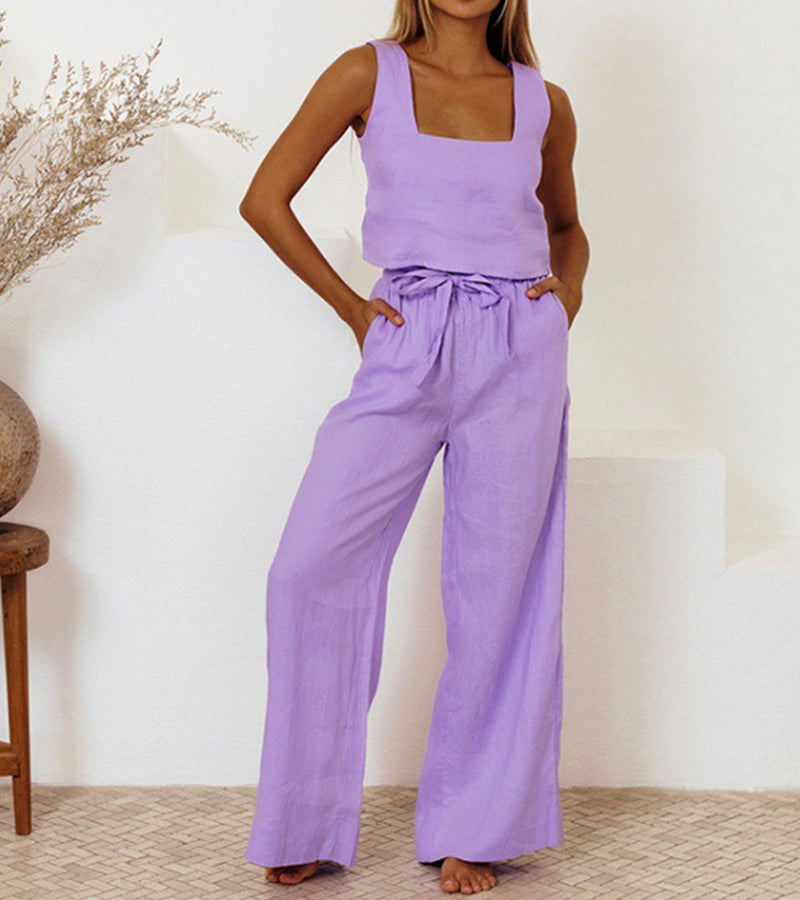 THE MEGAN | MINIMALIST TOP AND WIDE LEG PANTS SET