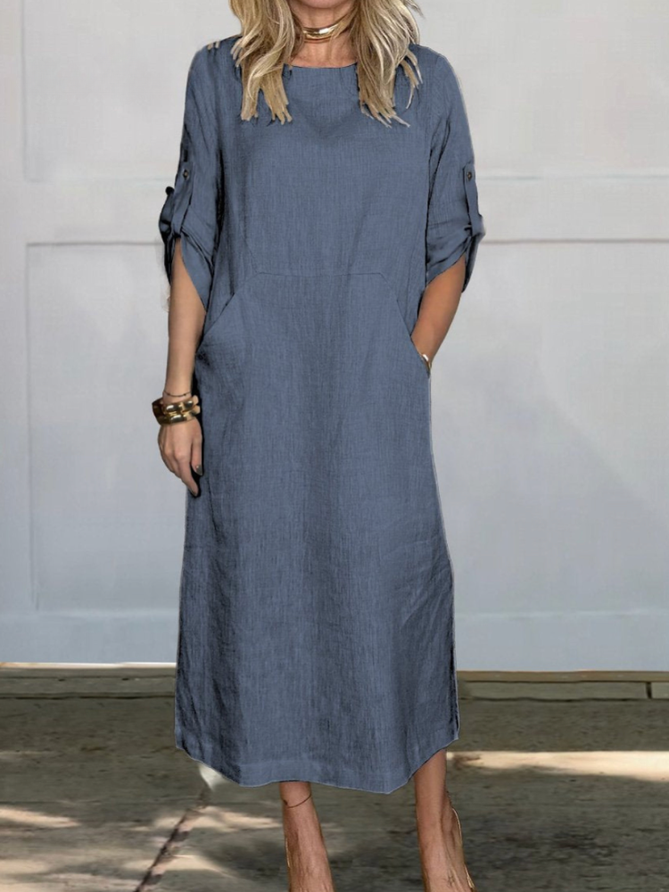 THE ELLERAY | COMFORT LINEN POCKET DRESS