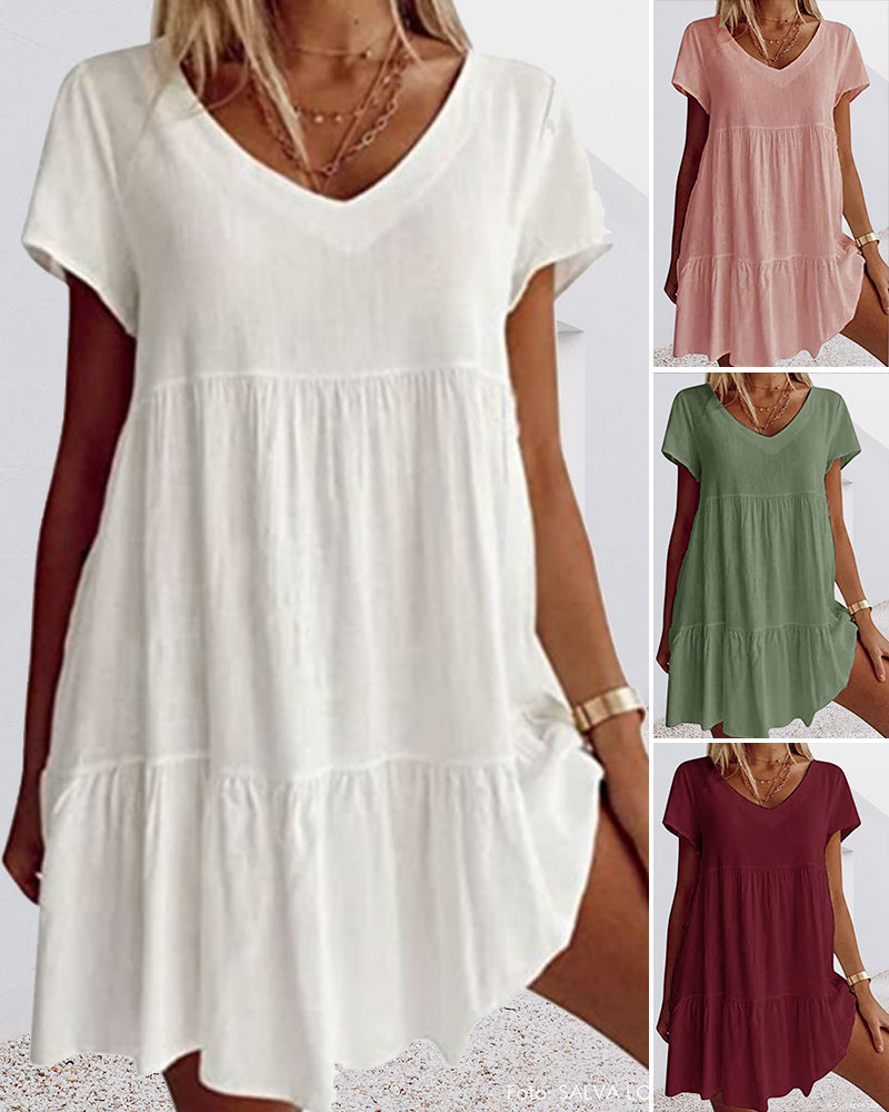 THE LIVIA | RELAXED SHORT SLEEVE COTTON DRESS