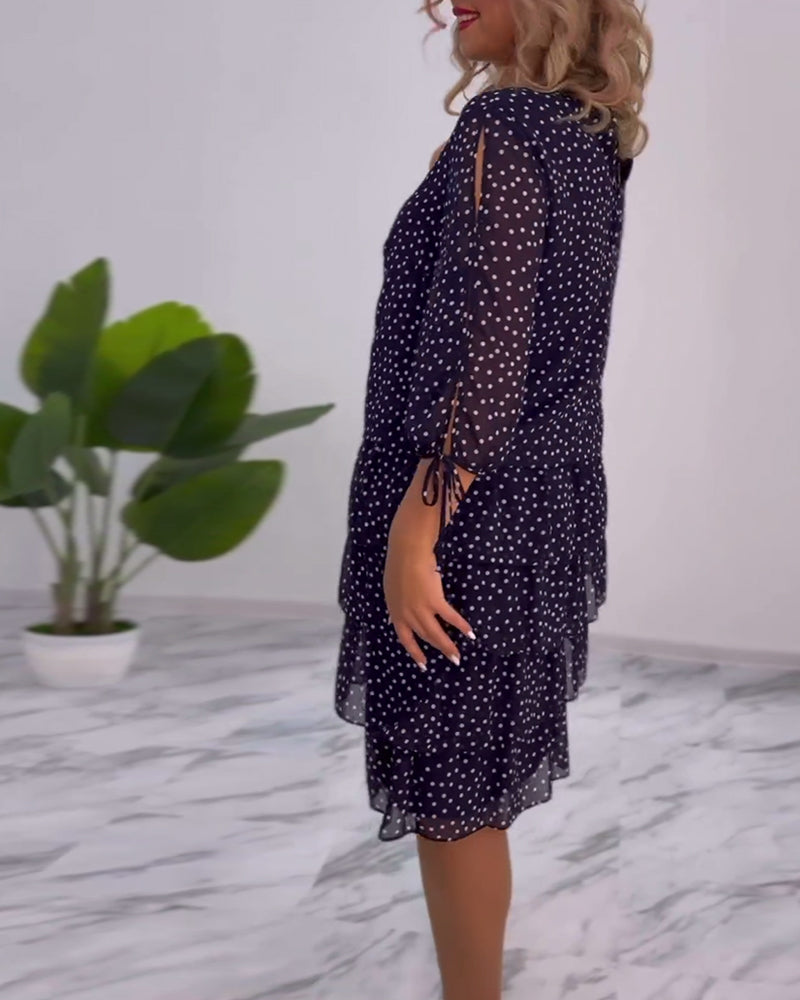 THE DELPHINE | LAYERED POLKA DOT DRESS