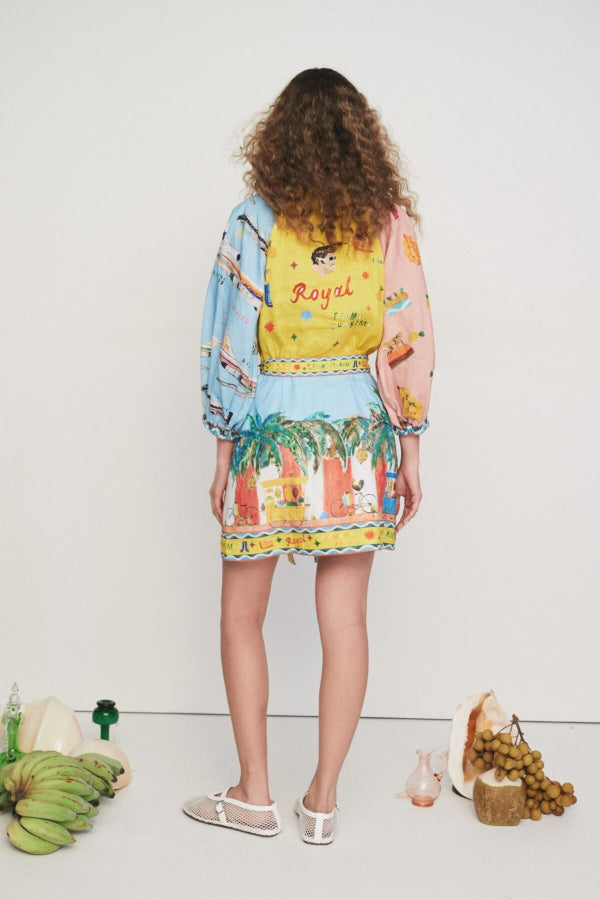 THE CARMEN | BALLOON SLEEVE BELTED POCKET SHIRT MINI DRESS