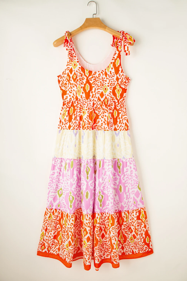 THE ELAINE | KNOTTED STRAPS TIERED DRESS