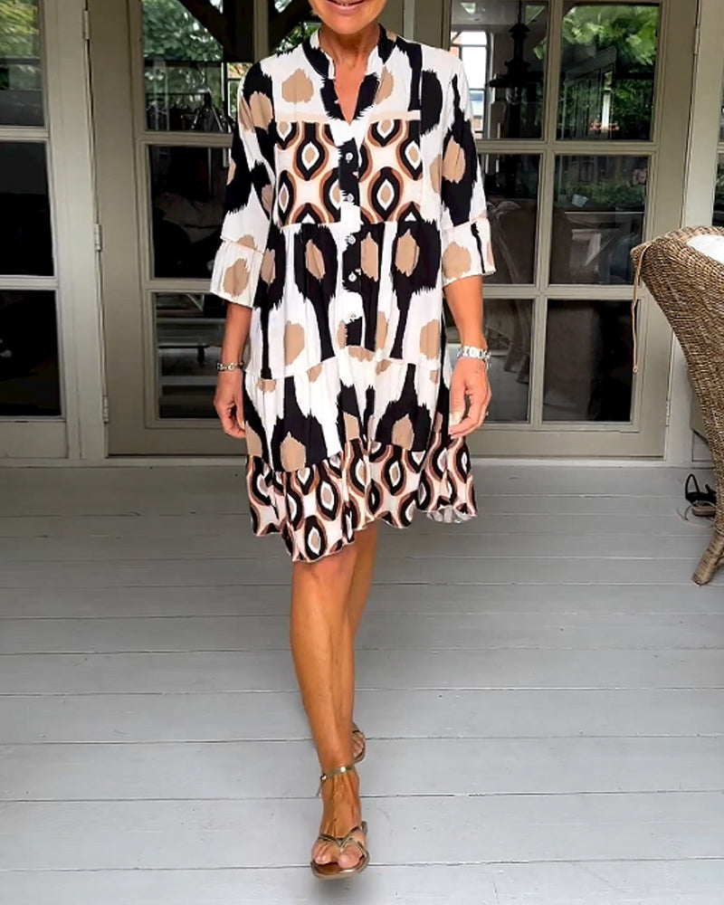 THE LIA | PRINTED 3/4 SLEEVE DRESS
