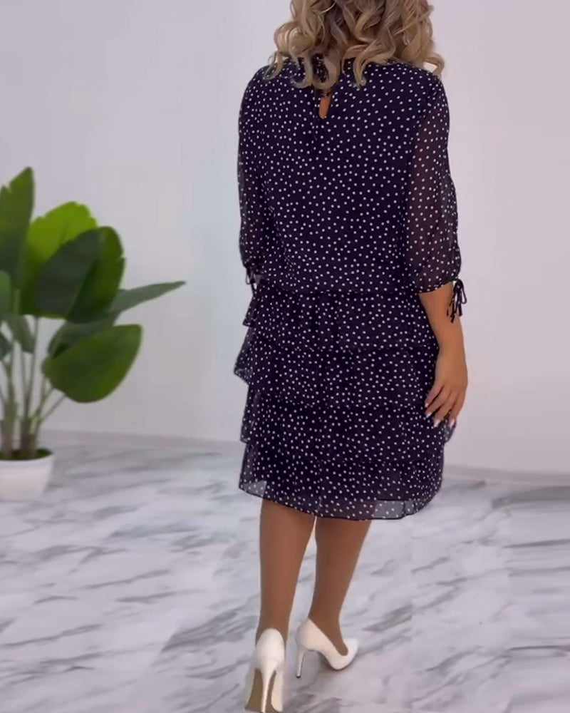 THE DELPHINE | LAYERED POLKA DOT DRESS