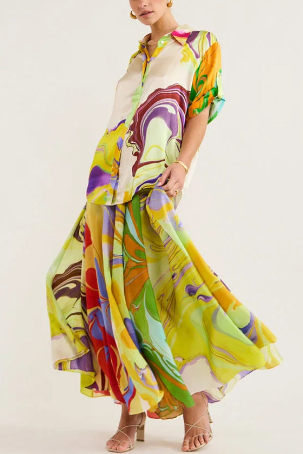 THE ROSA |SILK SKIRT ENSEMBLE