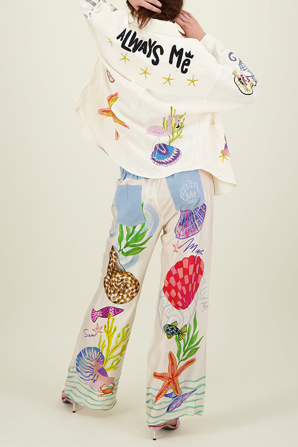 THE NICOLE | SATIN ELASTIC WAIST POCKETED WIDE LEG PANTS