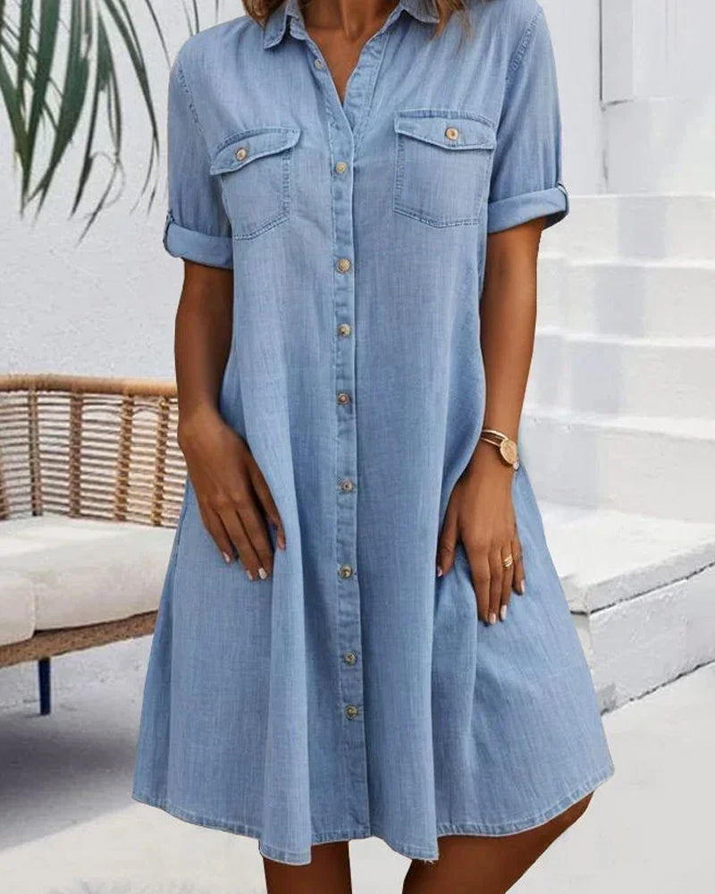 THE MAELLE | BUTTON-UP COLLAR DRESS