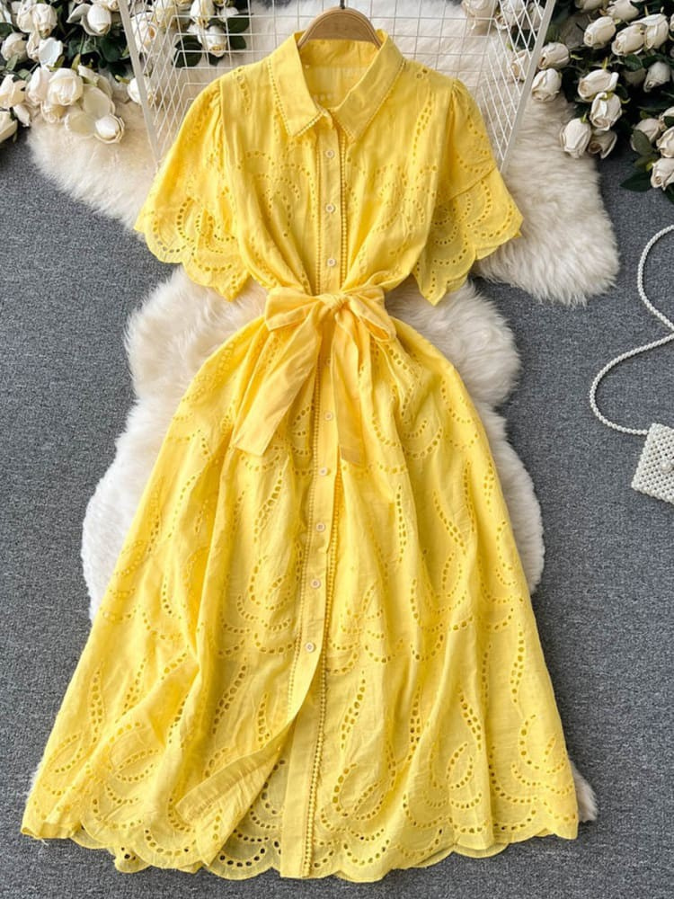 THE CALISE | EMBROIDERED COTTON DRESS