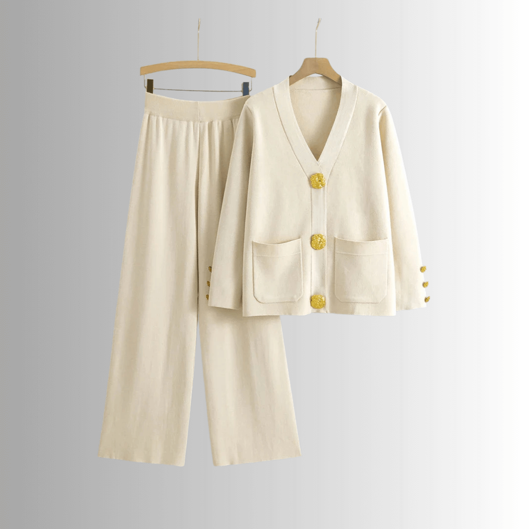 THE VELIA | ELEGANT BUTTON-DETAIL SET