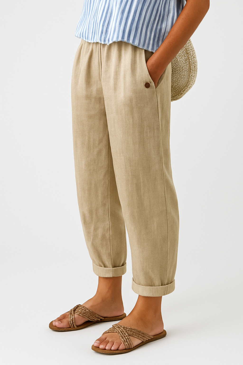 THE RIVKA | TAILORED LINEN SIDE-POCKET TROUSERS