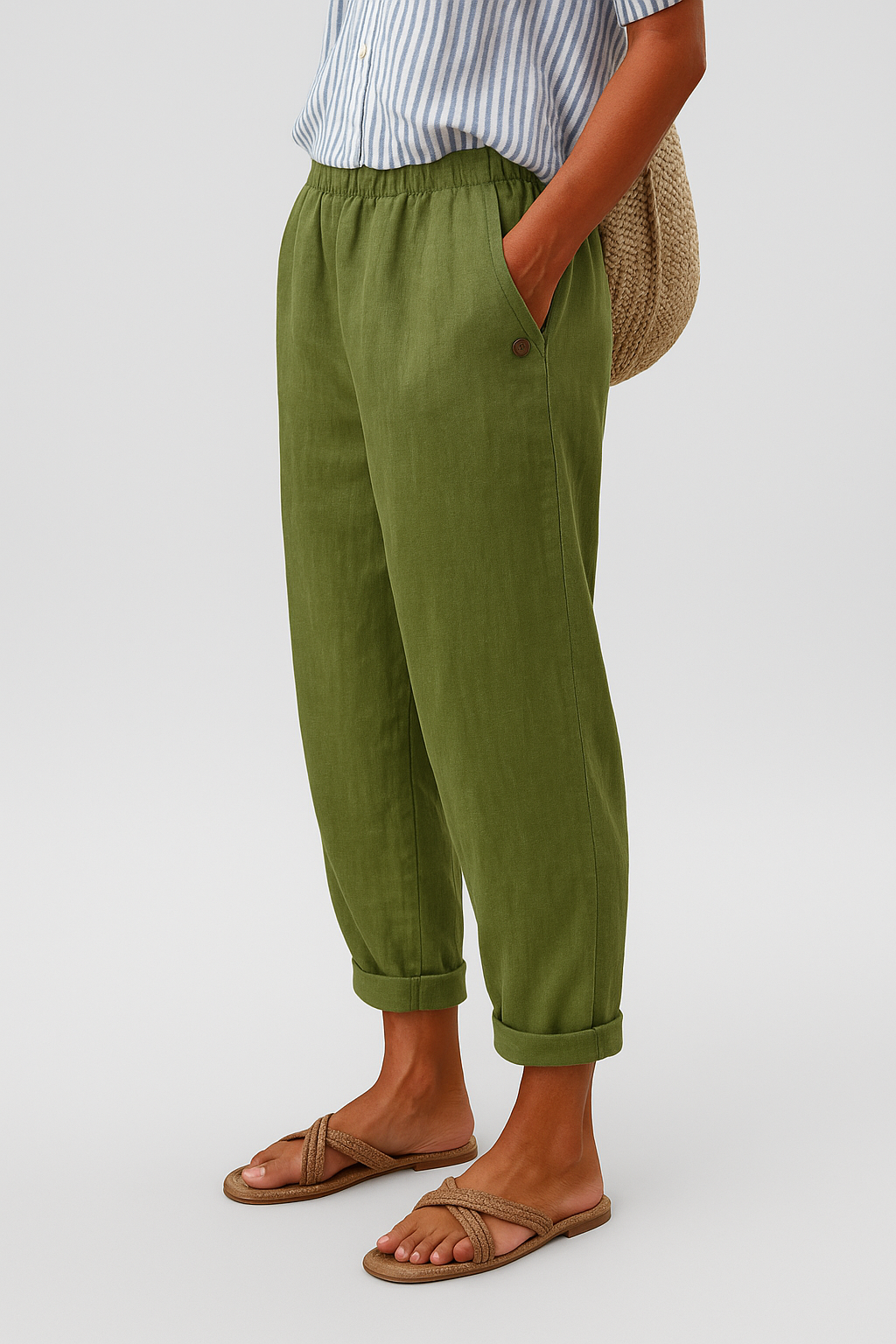 THE RIVKA | TAILORED LINEN SIDE-POCKET TROUSERS