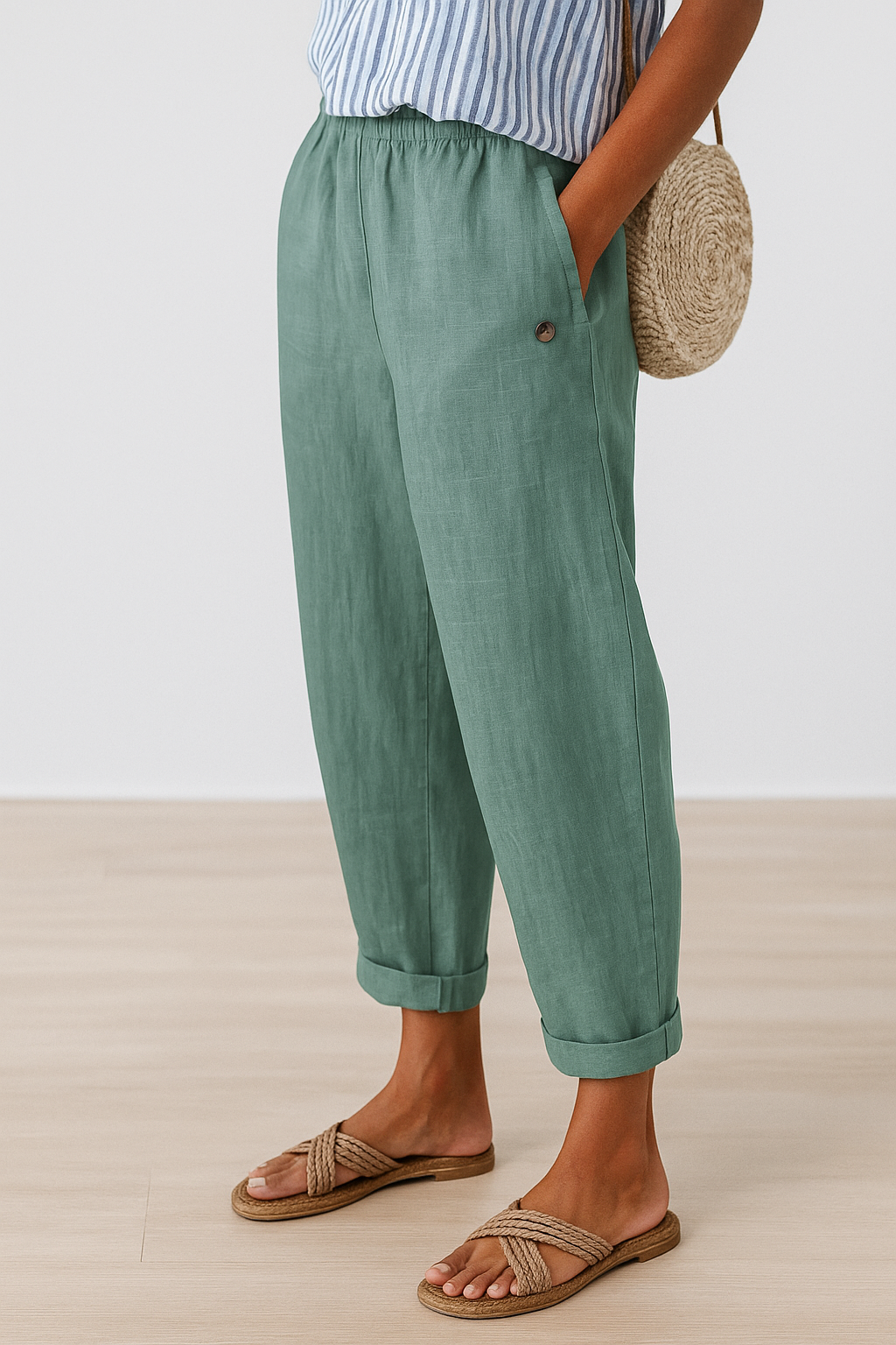 THE RIVKA | TAILORED LINEN SIDE-POCKET TROUSERS