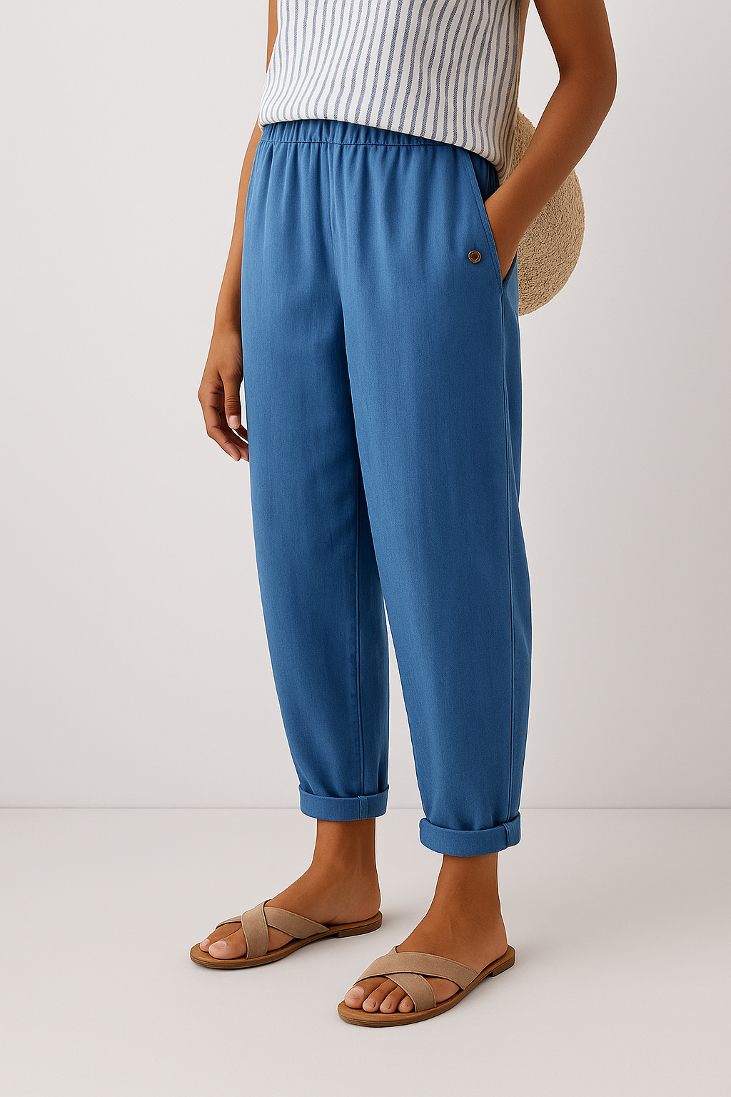 THE RIVKA | TAILORED LINEN SIDE-POCKET TROUSERS