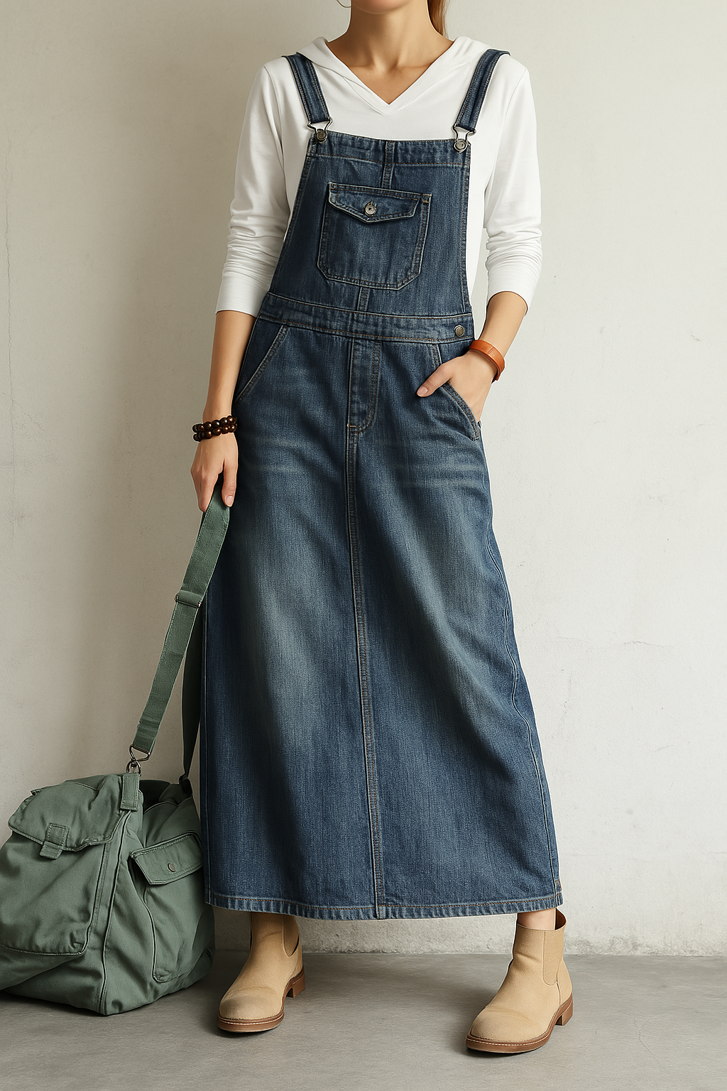 THE ROWAN | VINTAGE DENIM OVERALL DRESS