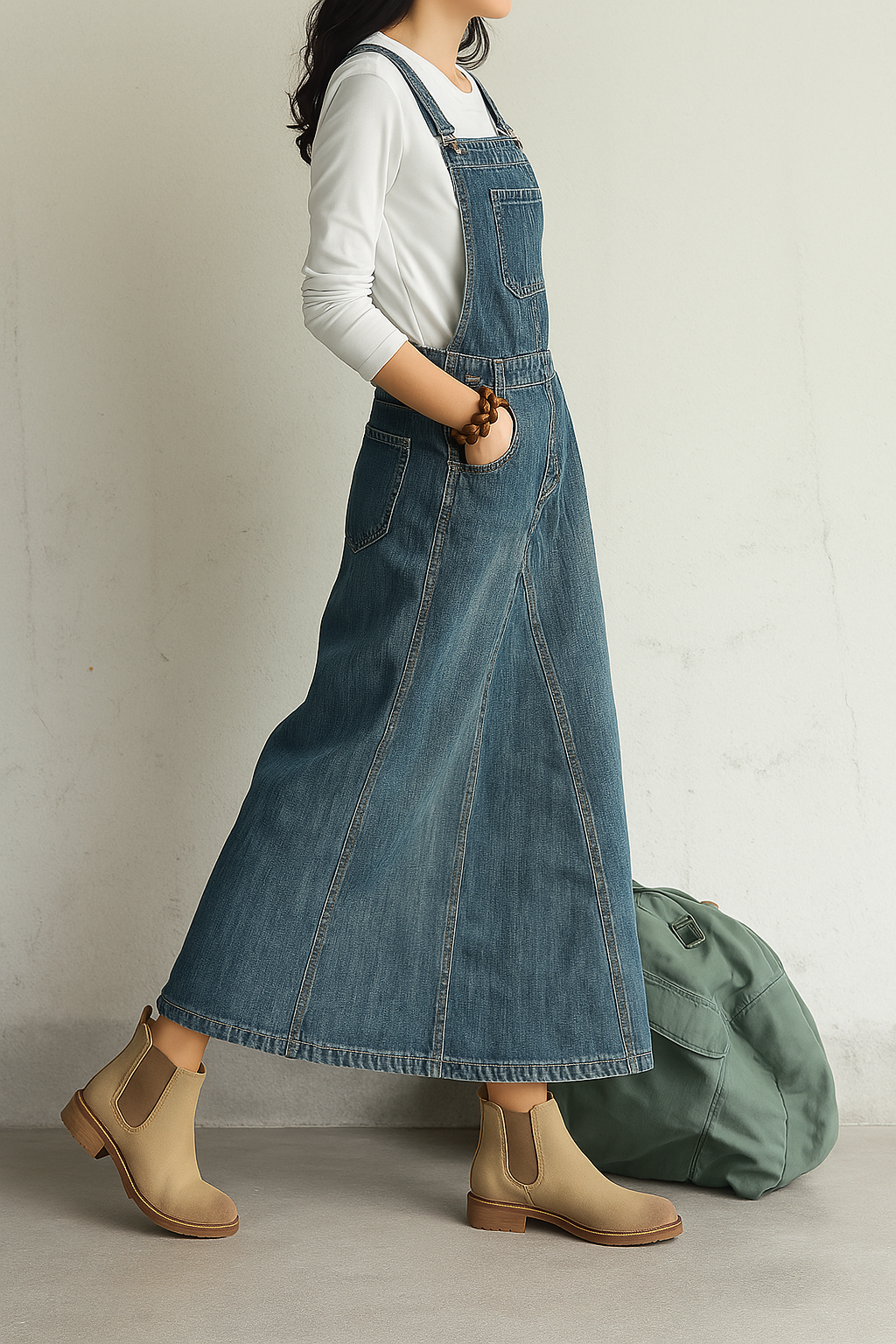 THE ROWAN | VINTAGE DENIM OVERALL DRESS