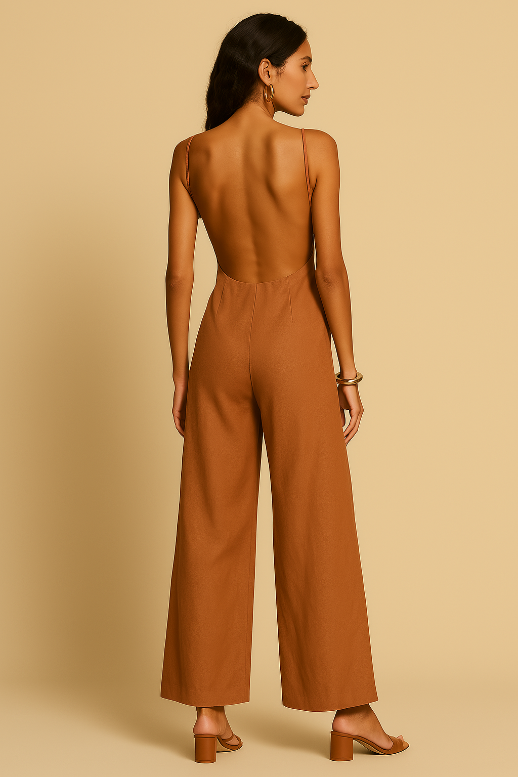 THE NORTH | BROWN HALTER JUMSPUIT