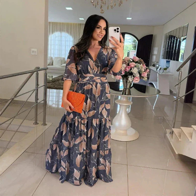 THE CAMILIA BLOOM | FLOWY FLORAL MAXI DRESS