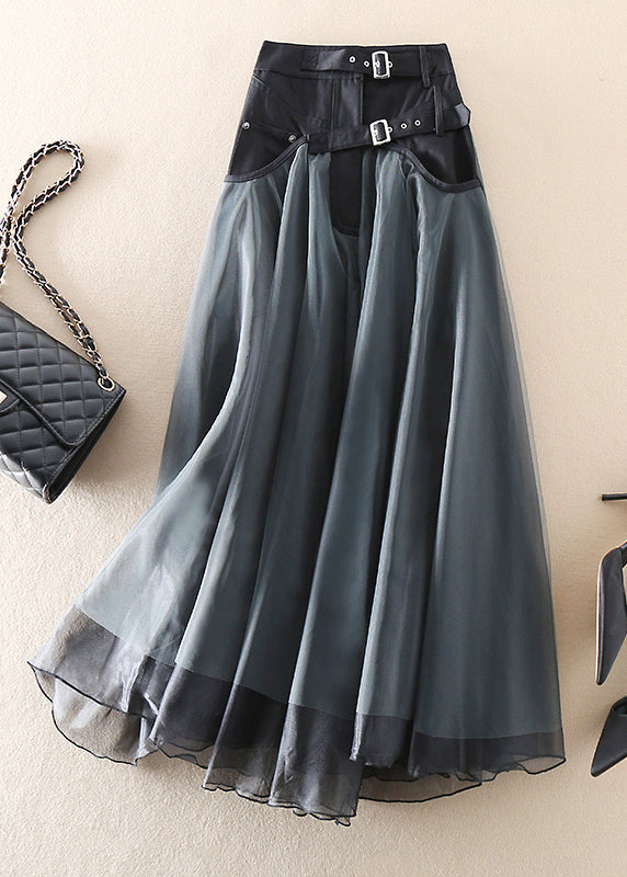 THE NORELLE | TULLE PATCHWORK MIDI SKIRT
