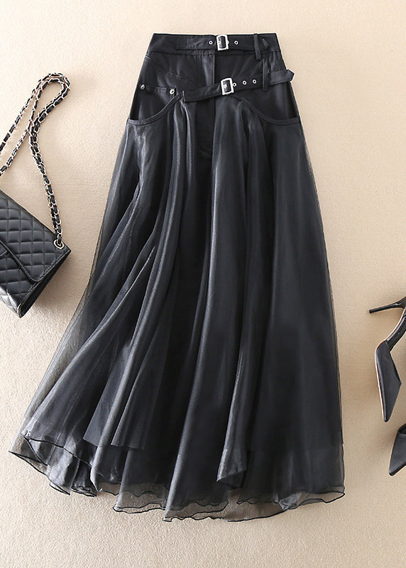 THE NORELLE | TULLE PATCHWORK MIDI SKIRT