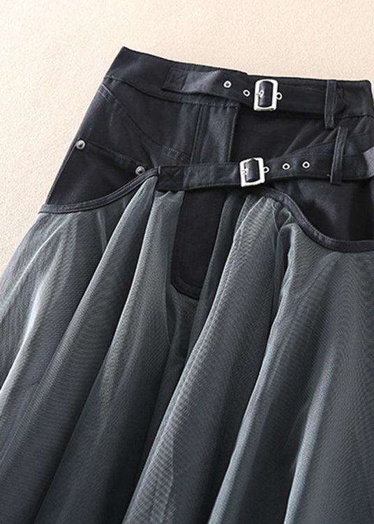 THE NORELLE | TULLE PATCHWORK MIDI SKIRT