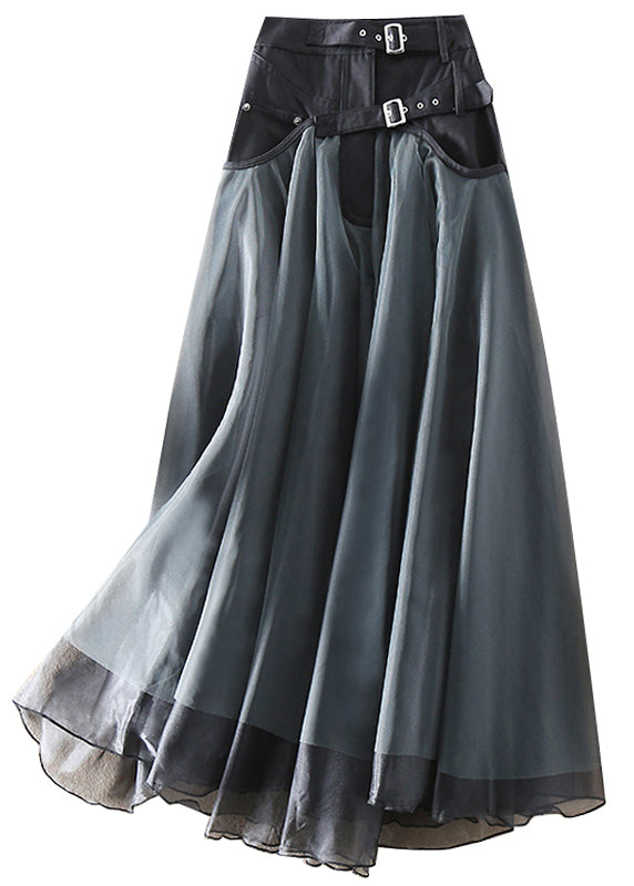 THE NORELLE | TULLE PATCHWORK MIDI SKIRT