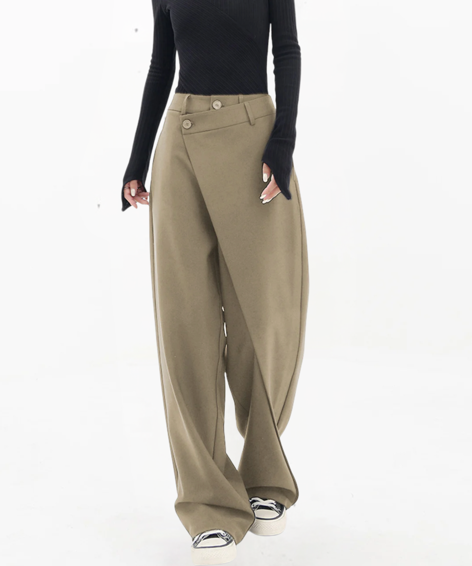 THE MADISON | BUTTON WIDE LEG DRESS PANTS