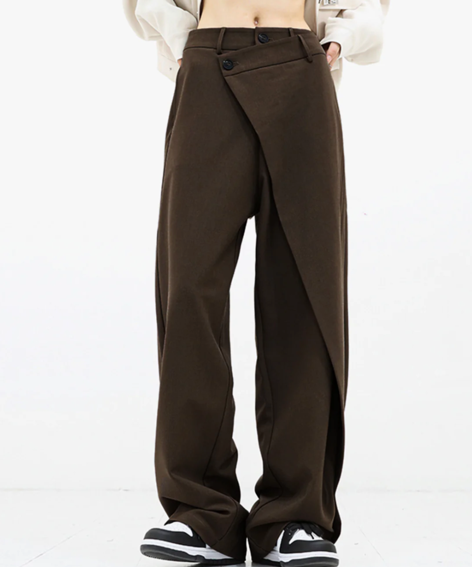 THE MADISON | BUTTON WIDE LEG DRESS PANTS