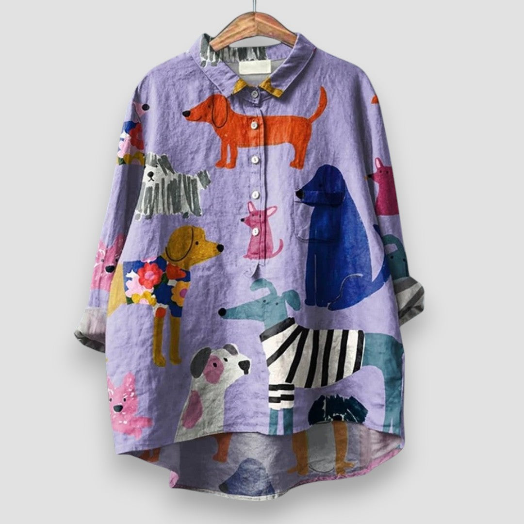 THE LIA | PLAYFUL PET PRINT SHIRT