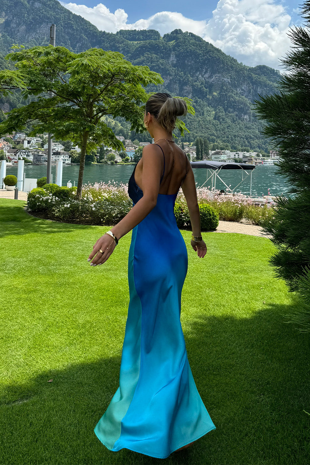 THE NOEMI | SATIN OMBRÉ MAXI DRESS