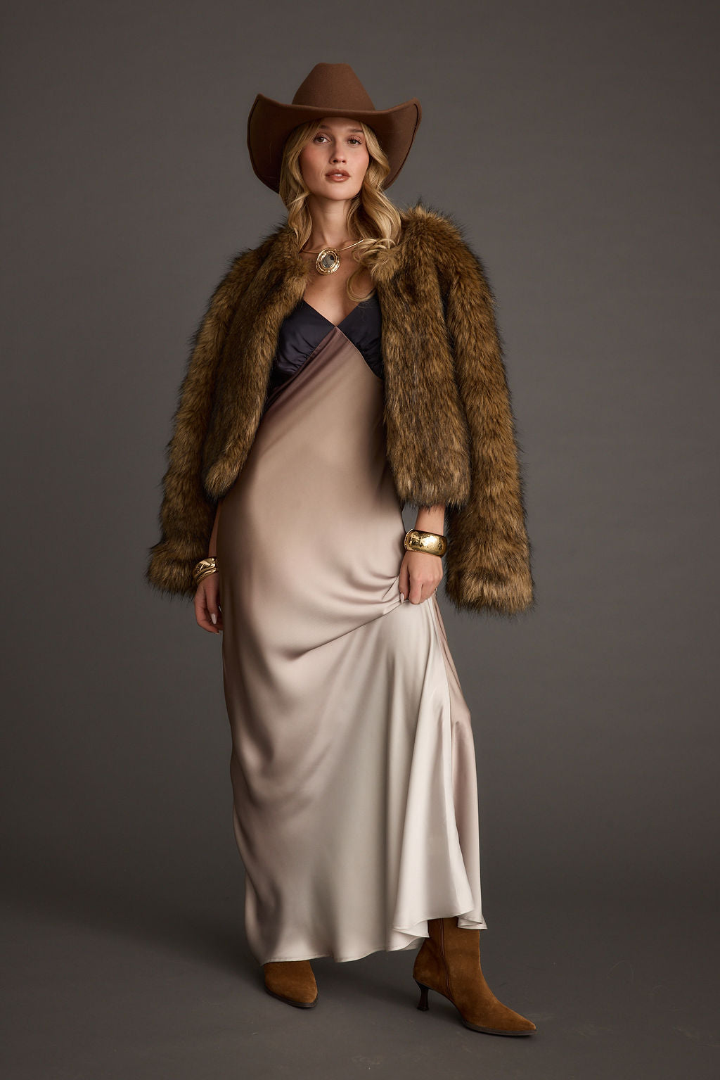 THE NOEMI | SATIN OMBRÉ MAXI DRESS