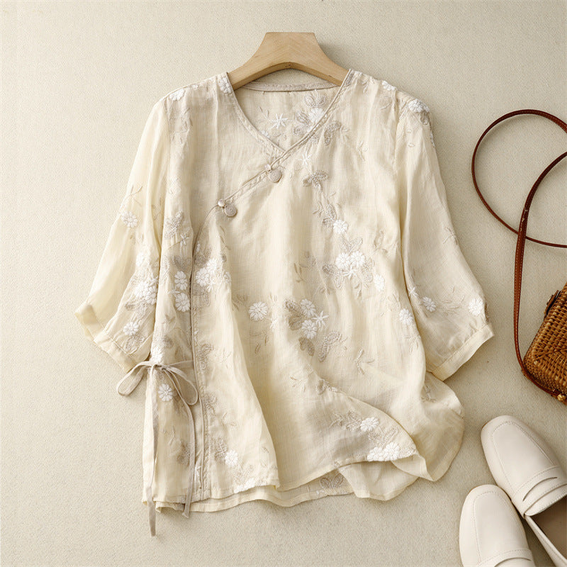 THE MAIRA | LINEN BLOUSE