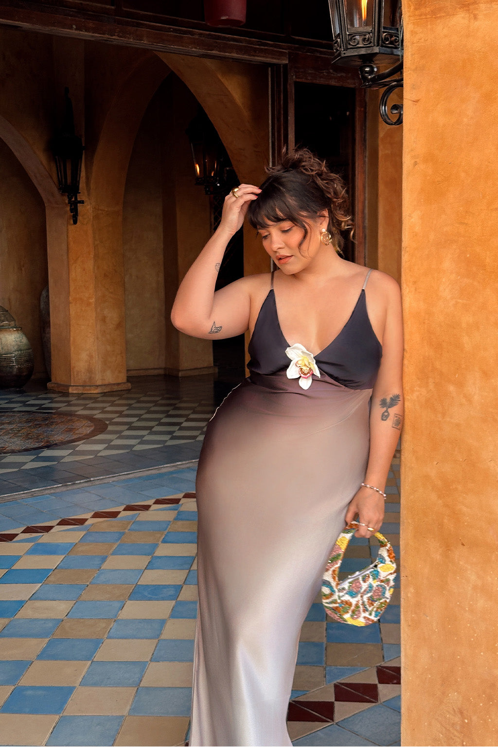 THE NOEMI | SATIN OMBRÉ MAXI DRESS