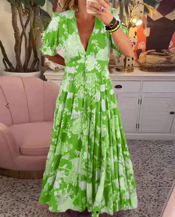 THE ELIANNE | FLOWY FLORAL MAXI DRESS
