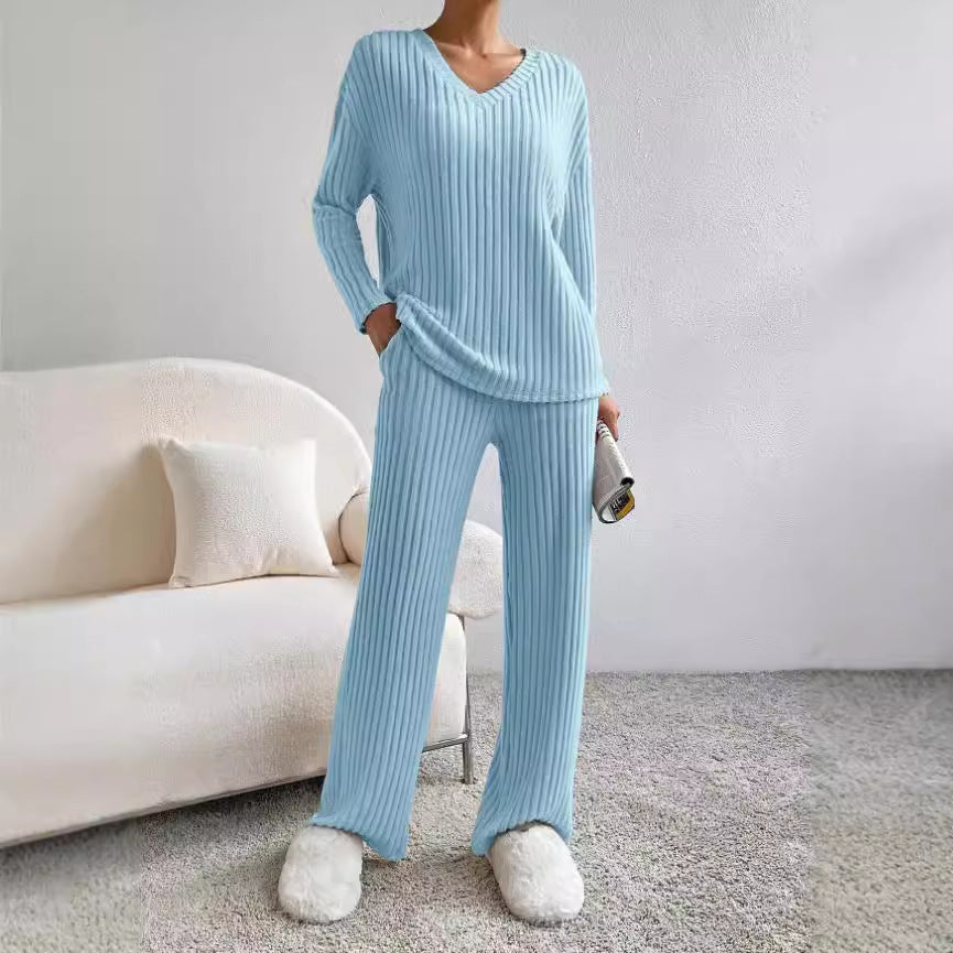 THE MELINA | RIBBED KNIT LOUNGE SET