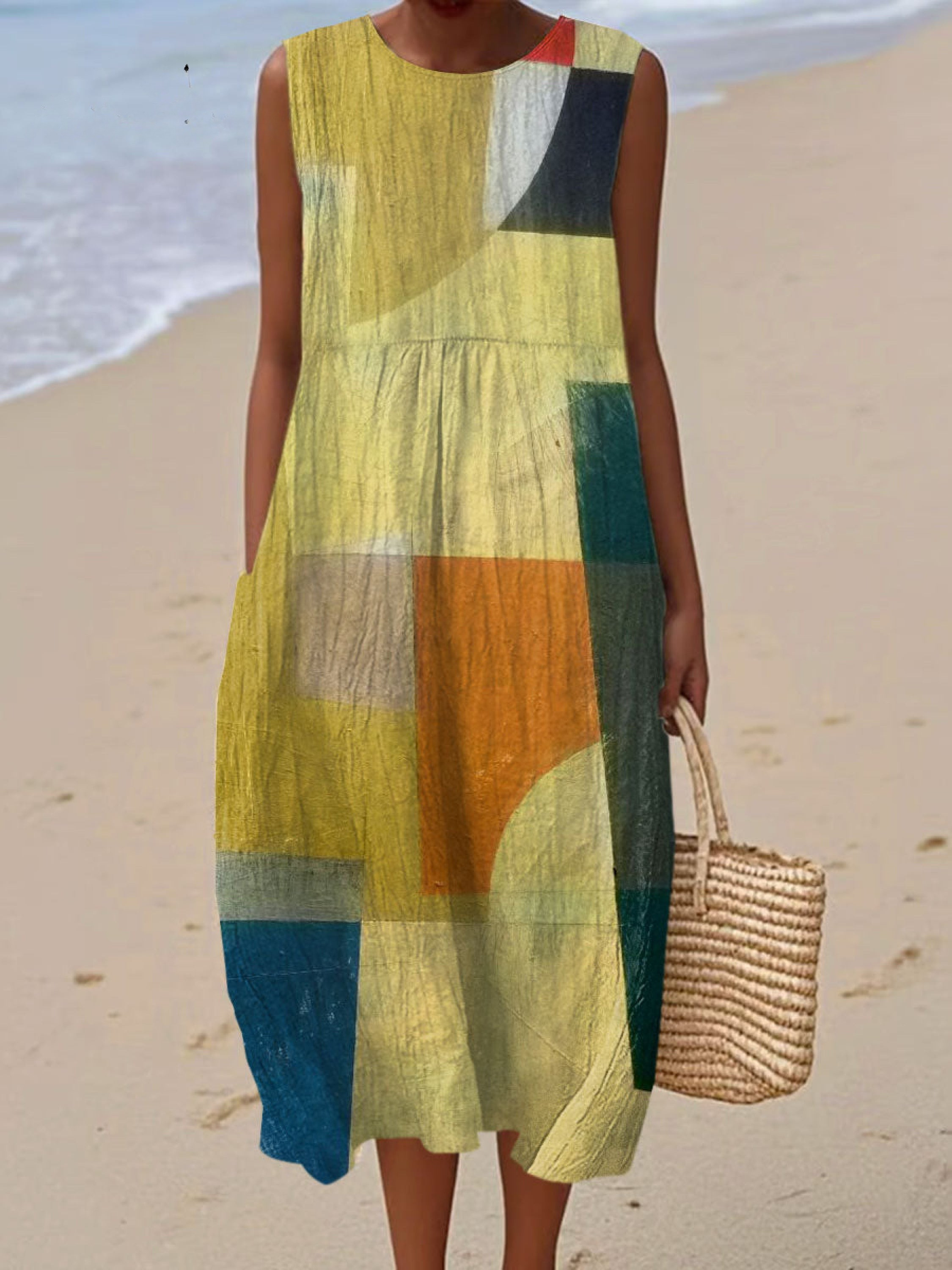 THE ALVINA | ABSTRACT COTTON WRAP DRESS