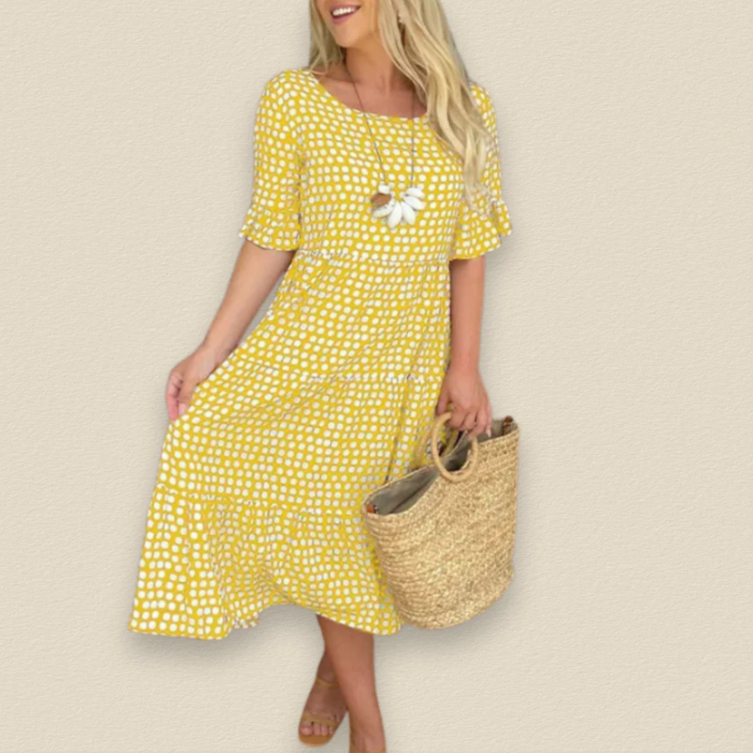 THE SERENE | RUFFLE-SLEEVE MIDI DRESS