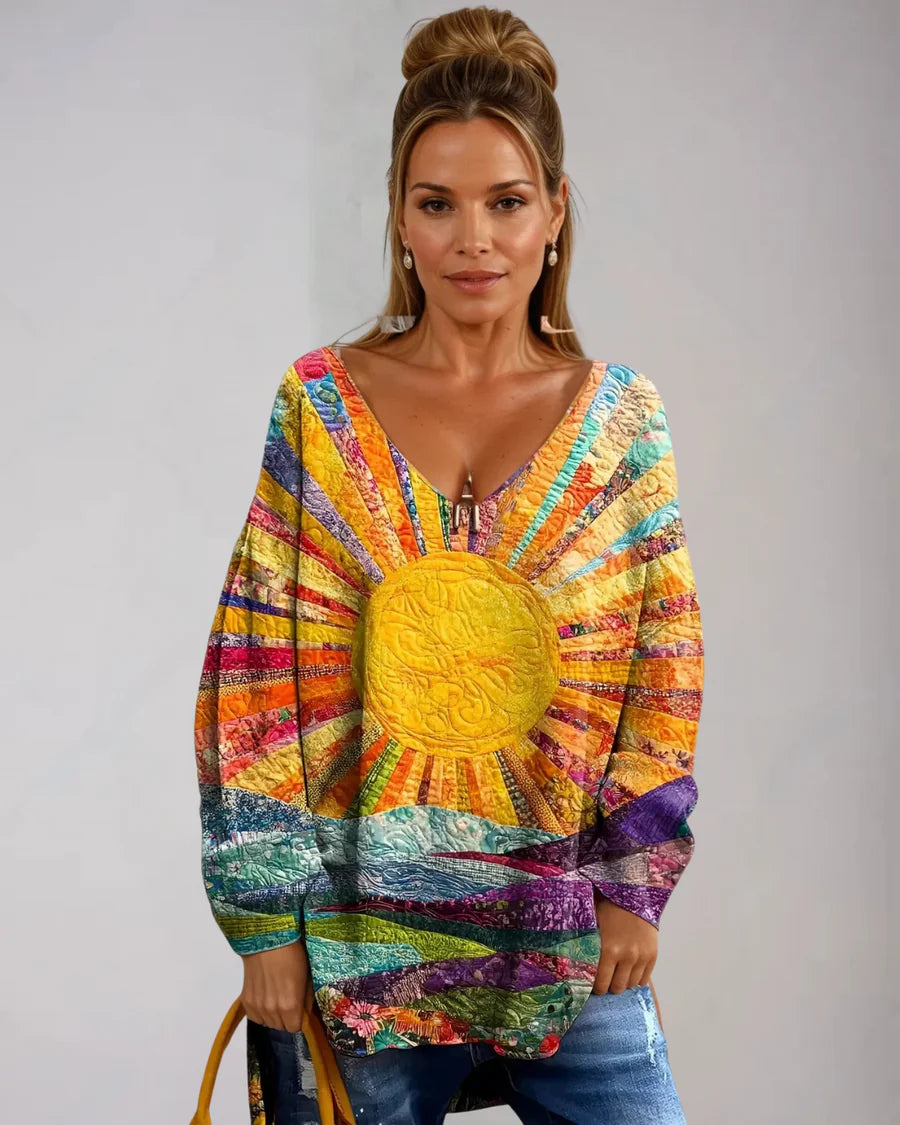 THE THESSALY | ELEGANT COLOURFUL BLOUSE