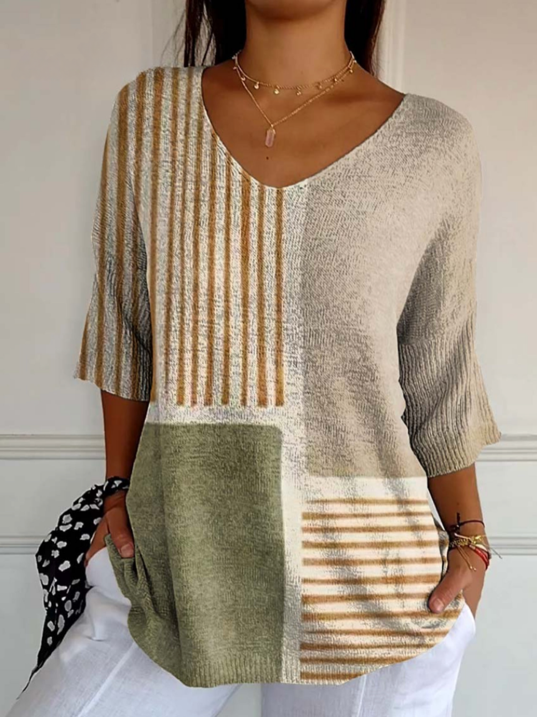 THE VEDA | ABSTRACT GEOMETRIC KNIT PULLOVER