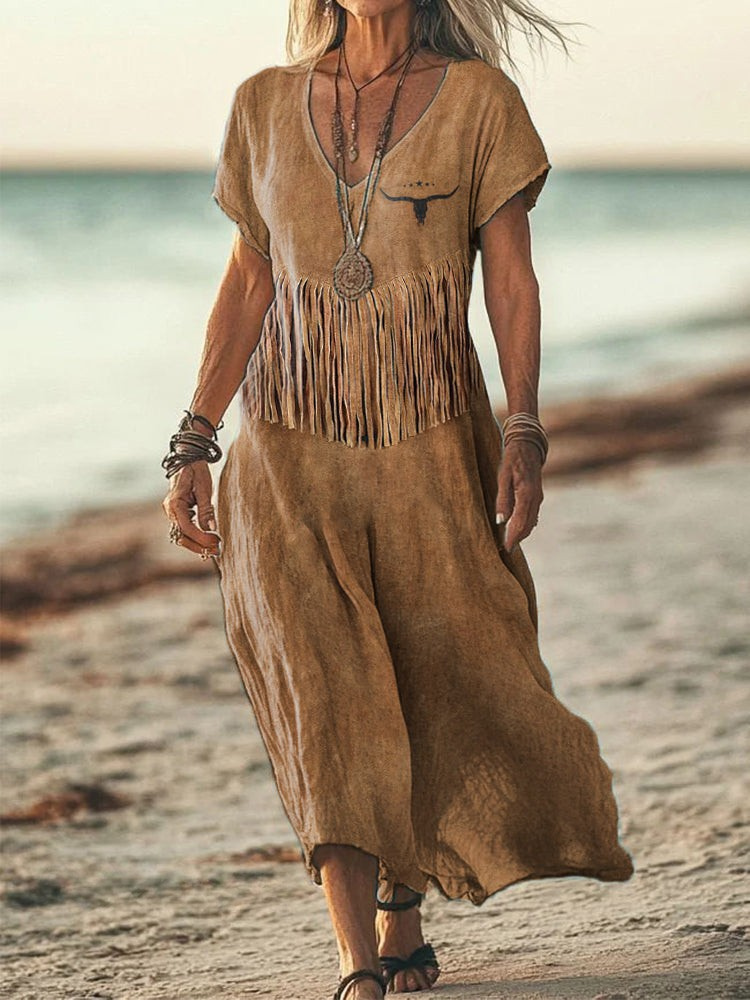 THE CALI | VINTAGE FRINGE DRESS